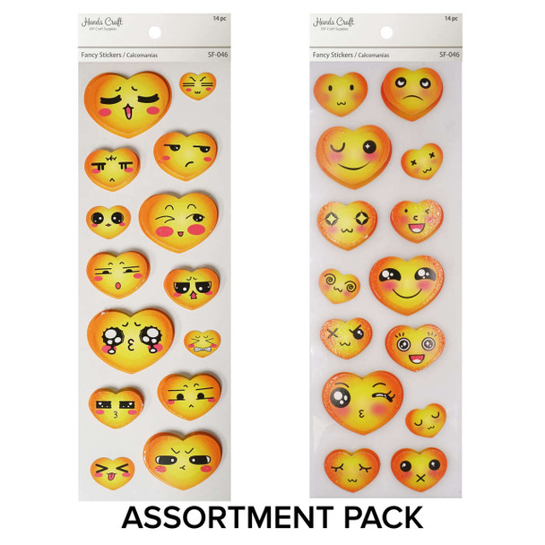 Assorted Pack 3D Smiley  Sticker