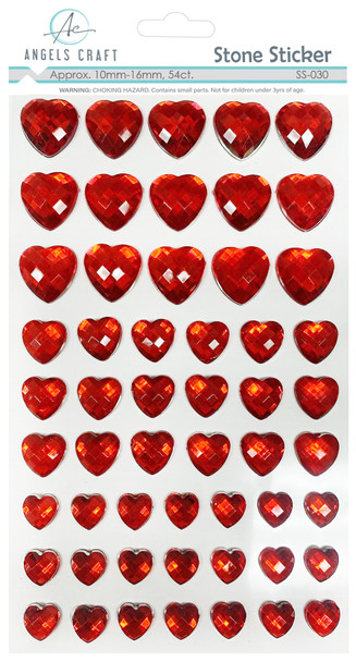 Heart Stone Sticker Red