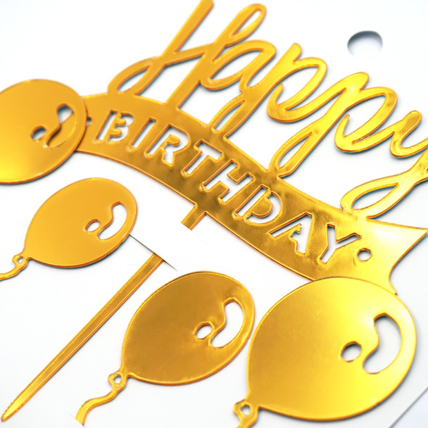 PC-001GD 4 ct. Sign "Happy Birthday"- Gold