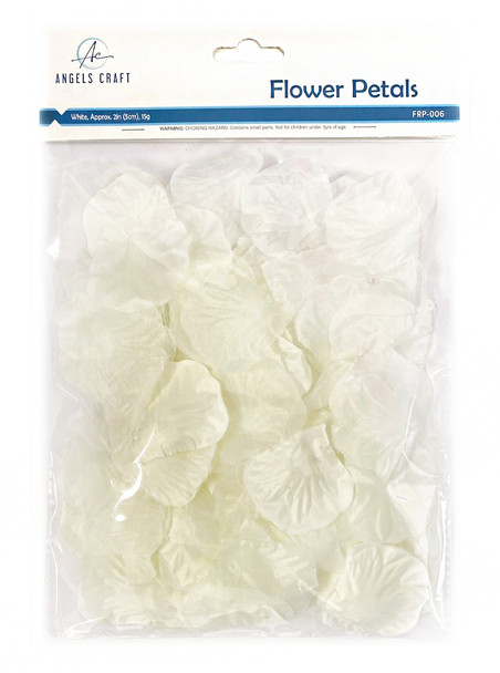 FRP-006 15g Approx, Fabric Flower Petals-White, 2"