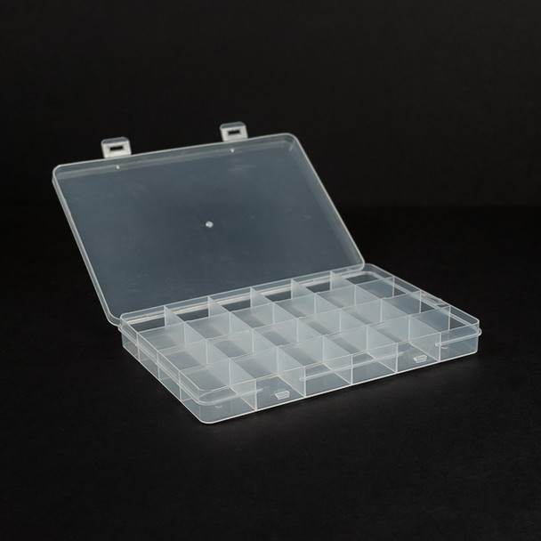 Clear Plastic Container Box- 30 Compartments