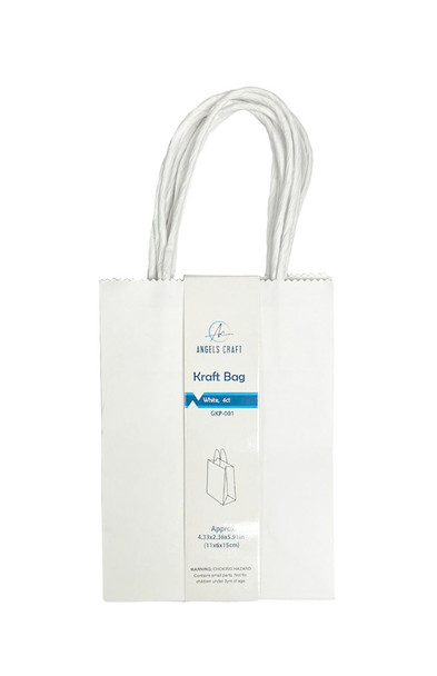 4 ct. Kraft Bag-White