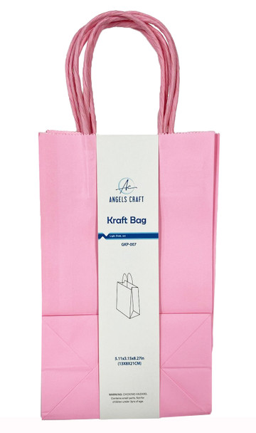3 ct. Kraft Bag-Light Pink
