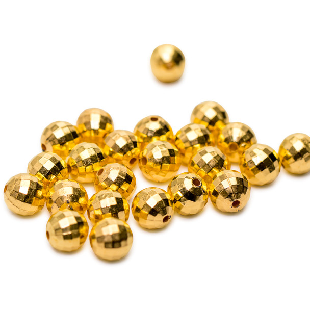 30g. Faceted Round Bead- Gold
