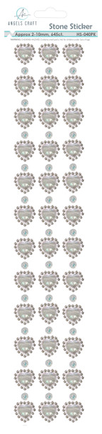 Heart Stone Rhinestone Sticker-AB Silver