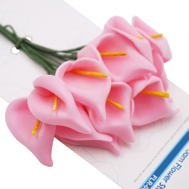 12ct. EVA foam flowers - Pink Lily