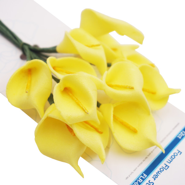 12ct. EVA foam flowers - Yellow Lily