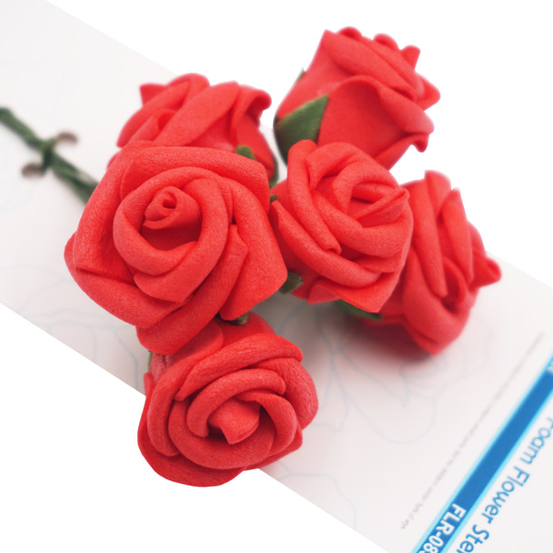 6ct. EVA foam flowers - Red Rose