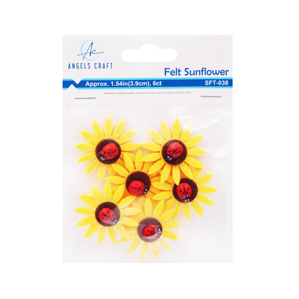 6 ct. Felt Sunflower Dot Sticker