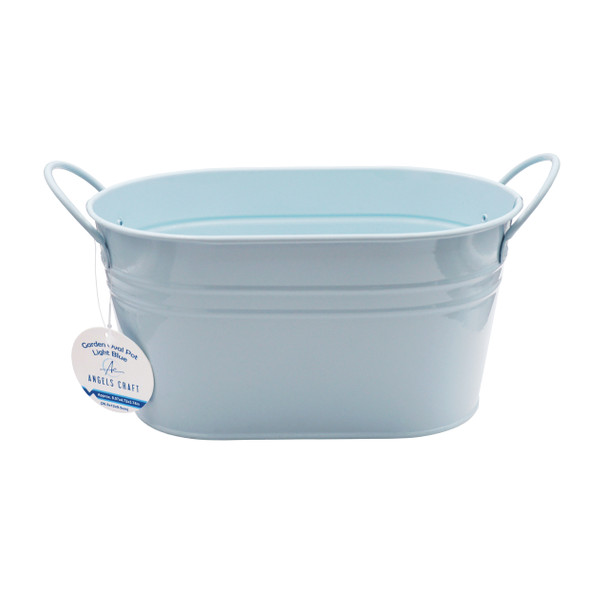 Oval Pot, Light Blue Approx. 8.39x4.72x3.66in (21.3x12x9.3cm)