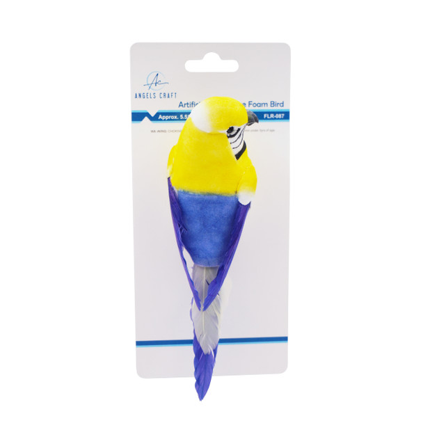 1 ct. Artificial Decorative Foam Bird clip, Assortment Color, Approx. 5.51x1.57in (4x14cm)