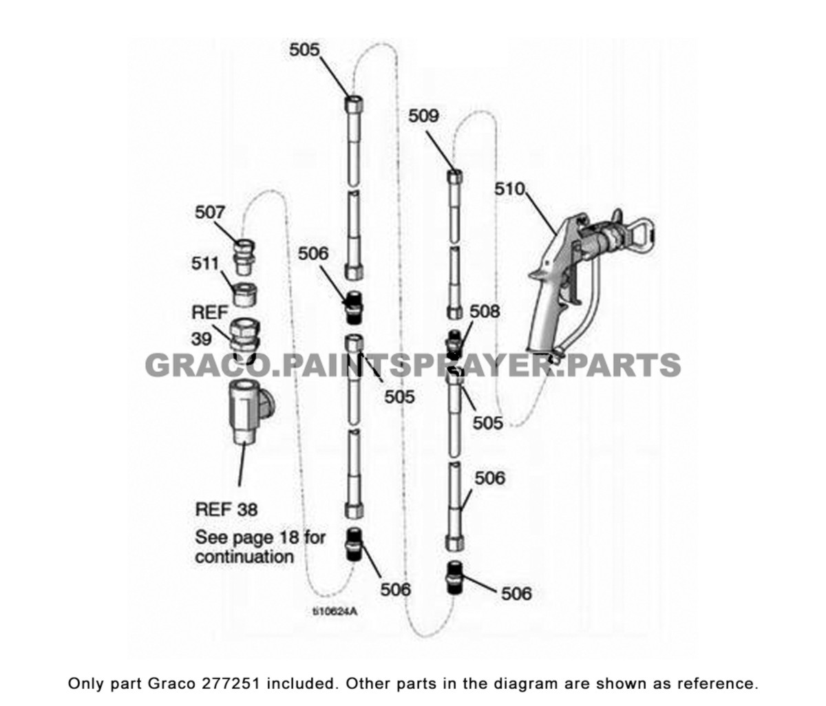 H.Ｒ Graco 277251 BlueMax II HP Airless Hose, 3/8 in x 50 ft, 4000 psi