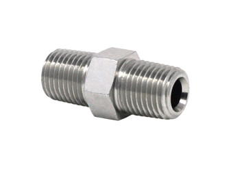 555453 - FITTING NIPPLE 1/4 X 1/4 STL HEX - Graco Original Part - Image 1