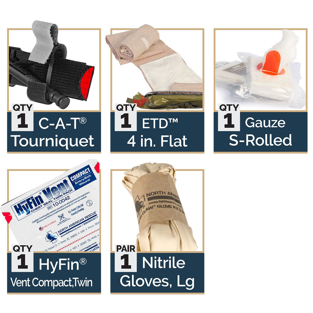 North American Rescue M-FAK Mini First Aid Kit | IFAK Trauma Kit - MSR Arms
