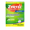 Zyrtec 24 Hour Allergy Relief Chewables, Cetirizine HCl, 24 Ct