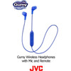 JVC Soft Wireless Earbud with Stayfit Tips, Remote and Mic and Bluetooth Blue (HA-FX9BTA)