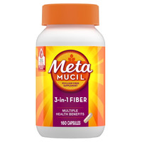 Metamucil 3-in-1 Psyllium Fiber Supplement Capsule, 160 Ct