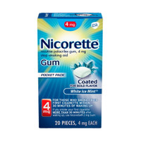 Nicorette Nicotine Gum to Stop Smoking, White Ice Mint Flavor 4 Mg, 20 Count