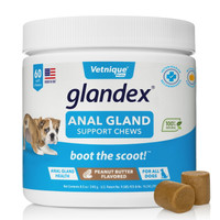 Glandex Anal Gland Soft Chew Treats with Pumpkin for Dogs 60ct Chews with Digestive Enzymes, Probiotics Fiber Supplement for Dogs - Vet Recommended - Boot the Scoot Peanut Butter