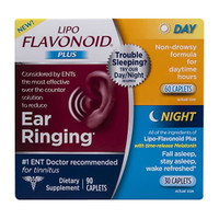 Lipo-Flavonoid Plus, Day/Night Kit Tinnitus Relief, OTC Ear Health Vitamins, 90 Caplets