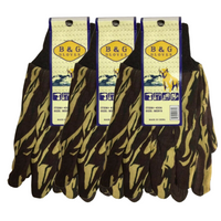 B&G Gloves 4506 Knit Camo Gloves - Men's Pack of 3