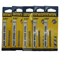 Irwin General Purpose High Speed Steel 5/64" Drill Bit #60505 Pack of 5