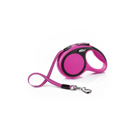 Flexi New Comfort Extra-Small Tape Retractable Dog Leash, 10 ft, Pink (For Dogs up to 26 lbs)