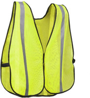 XSHIELD XS0008,High Visibility Safety Vest w/ Silver Stripe Univ Size Pack of 10