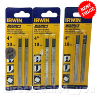 Irwin Marathon 3071410D 4" 10TPI U-Shank Down Cut Jig Saw Blades Pack of 3