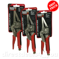 Plymouth Forge Locking Pliers Milled Jaws Steel Pro Series 9in Pack of 3