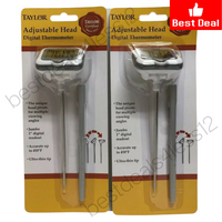 Taylor Adjustable Head Pivoting Digital Thermometer Pack of 2
