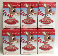 Rudolph The Red-Nosed Reindeer 10 Sterile Adhesive Bandages Pack of 6