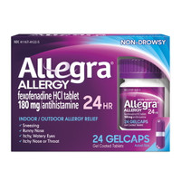 Allegra Adult 24HR Gelcaps (24 Ct, 180 mg), Allergy Relief