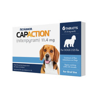 PETARMOR CAPACTION Fast-Acting Oral Flea Treatment for Small Dogs (2-25 lbs), 6 Doses, 11.4 mg