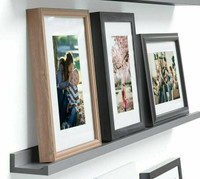 Wallniture Denver 46" Long Wall Shelf for Picture Frames Grey