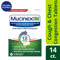 Mucinex DM 12 Hr Max Strength Expectorant & Cough Suppressant Tablets, 42ct,