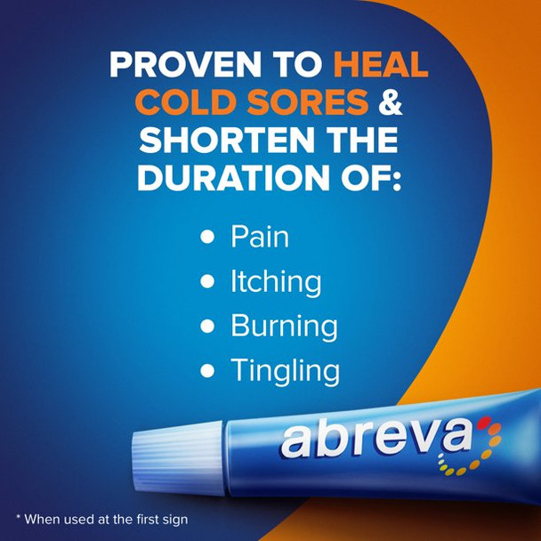 Abreva Docosanol 10% Fever Blister and Cold Sore Treatment, 0.07 Oz Exp 2024