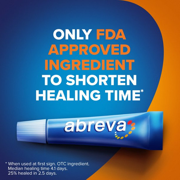 Abreva Docosanol 10% Fever Blister and Cold Sore Treatment, 0.07 Oz Exp 2024