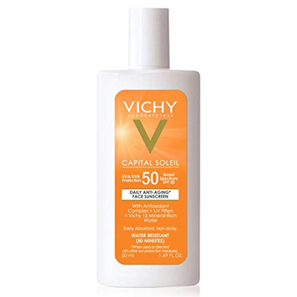 Vichy Capital Soleil Face Sunscreen Lotion, Daily Anti Aging Sunblock with Broad Spectrum SPF 50, Dermatologist Recommended, 1.69 Fl. Oz.