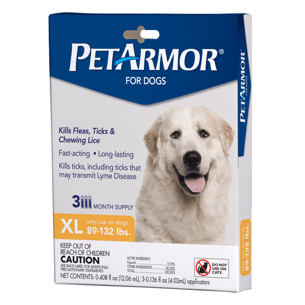 PetArmor Flea & Tick Prevention for Dogs (89-132 Pounds), 3 Treatments