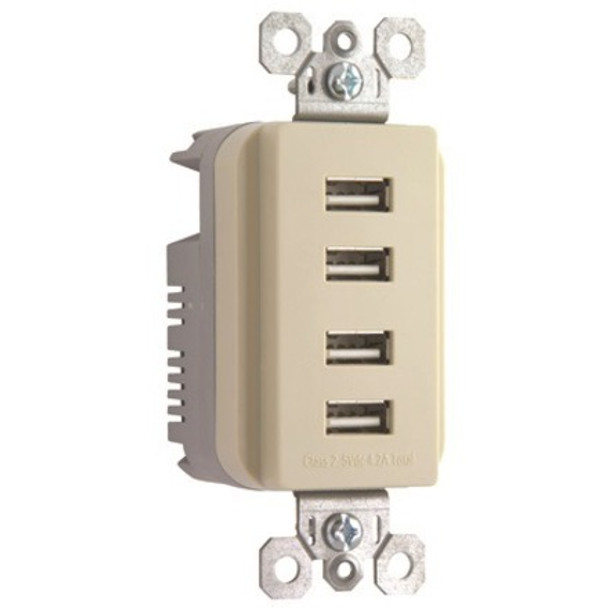 Legrand Tm8usb4 Radiant Quad Usb Outlet Charger - Off White