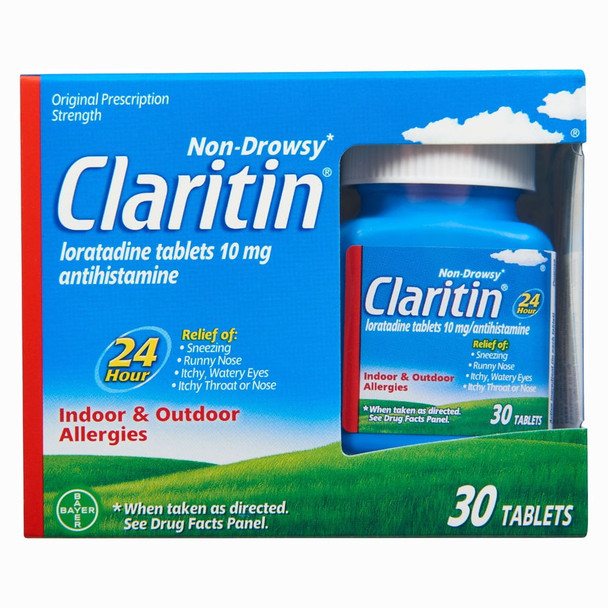 CLARITIN 24-Hour Indoor & Outdoor Non-Drowsy Allergy Relief Tablets 30 ea