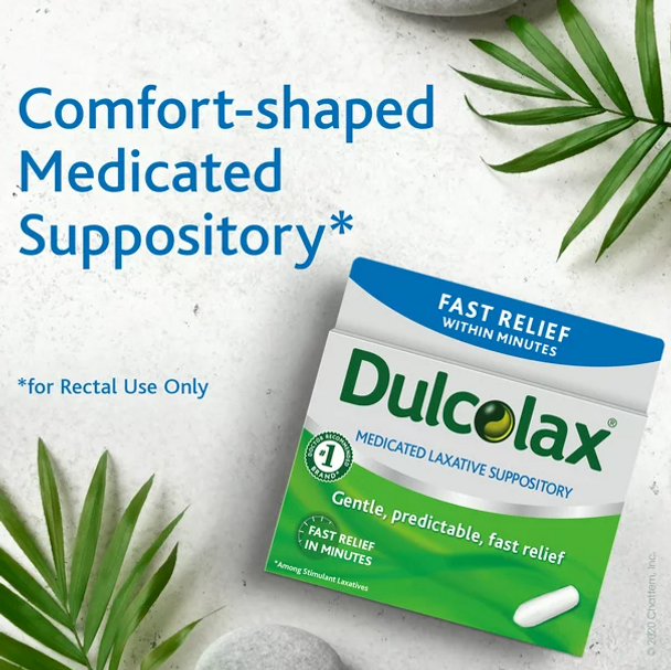 Dulcolax Laxative Suppositories (16 Ct) Fast, Gentle Relief