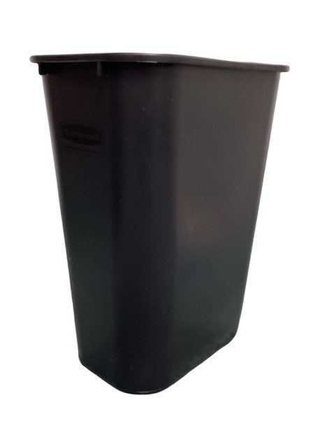 Rubbermaid FG295700BLA 10 Gal. Large Rectang Trash Can Black Pack of 10