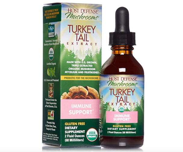 Host Defense, Turkey Tail Extract, Natural Immune System and Digestive Support, Mushroom Supplement, Plain, 2 fl oz