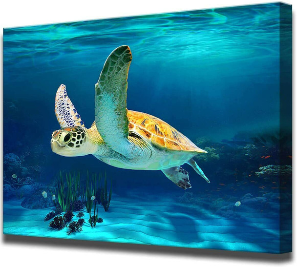 Bathroom Decoration Beach Turtle art Marine design Turtle picture Art 40x60 cm