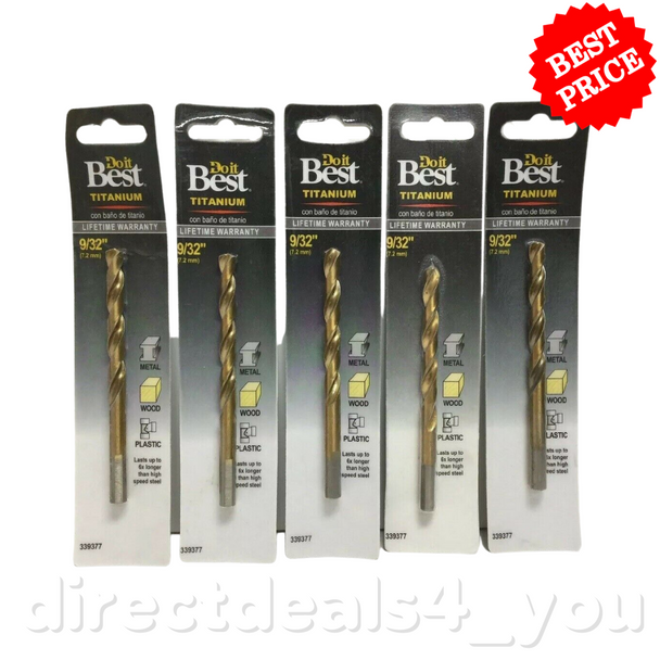 Do It Best 9/32" Titanium Drill Bit 339377 Pack of 5