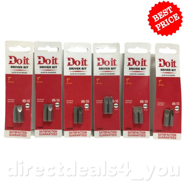 Do It 1" Driver Bit #8-10 Slot 376655 Pack of 6