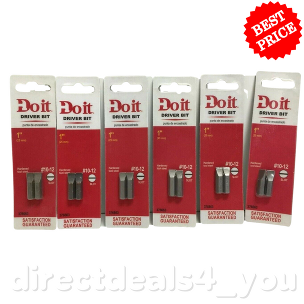 Do It 1" Screwdriver Bit Slotted Size #10 - 12 376663 Pack of 6