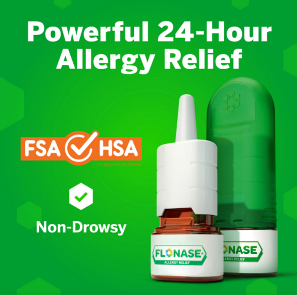 Flonase Allergy Relief 24 Hour Non-Drowsy Metered Nasal Spray, 72 Sprays